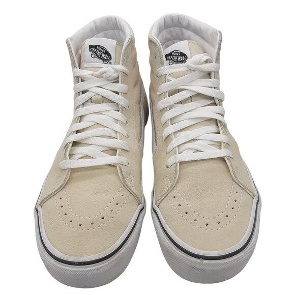 Vans SK8-HI Off White Cream Suede & Canvas High Top Lace Up Sneakers - Picture 3 of 13
